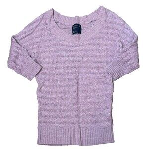 American Eagle Cable Knit Sweater Small Lilac Purple Feminine Wool Blend Sweater